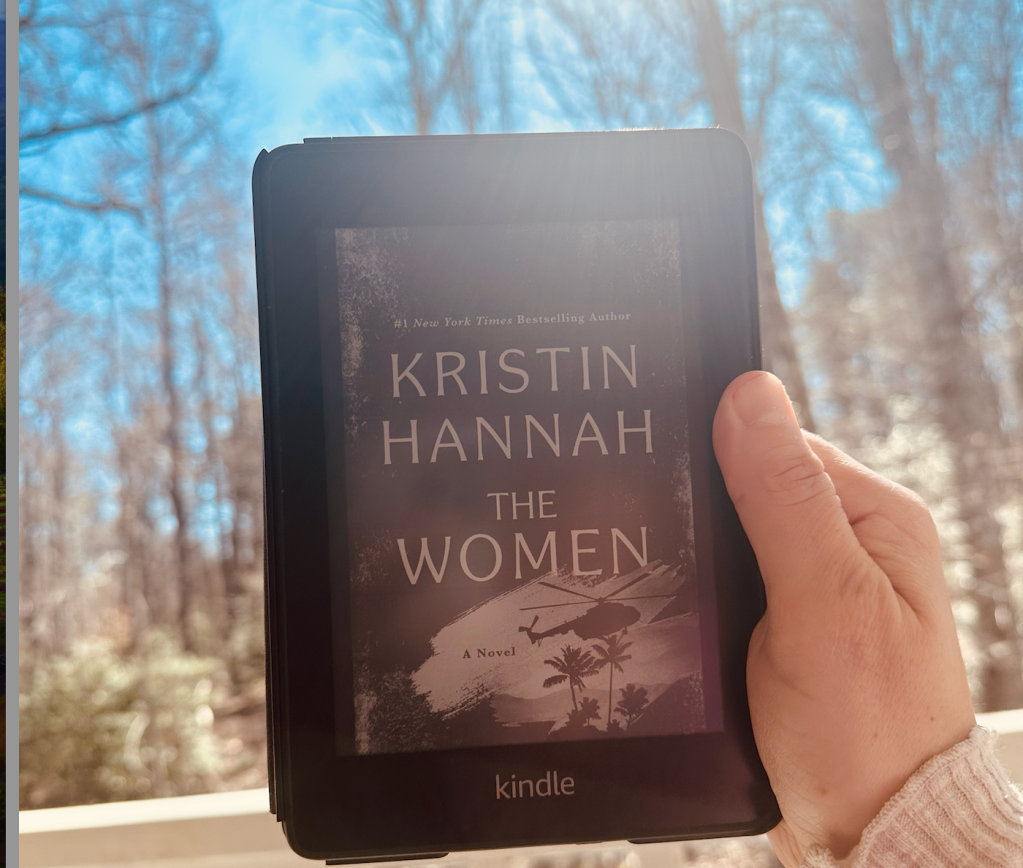 The Cover of the novel The Women by Kristin Hannah on my Kindle Paperwhite. 